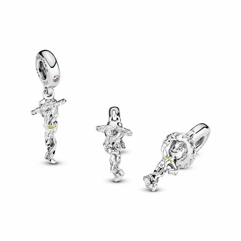 Pandora Disneyr Pixar, Toy Story, Jessie Dangle Charm - Sterling Silver/Enamel/Black/Cubic Zirconia